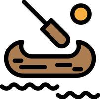barco kayak canadá color plano icono vector icono banner plantilla