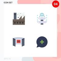 4 Universal Flat Icons Set for Web and Mobile Applications earth tourist energy holiday display Editable Vector Design Elements