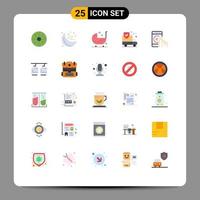 Universal Icon Symbols Group of 25 Modern Flat Colors of contact van chair security insurance Editable Vector Design Elements