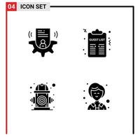 4 Creative Icons Modern Signs and Symbols of setting control card party life Editable Vector Design Elements