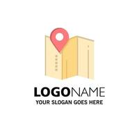 Location Map Pin Hotel Business Logo Template Flat Color vector