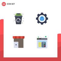 4 Universal Flat Icon Signs Symbols of city building been design marketplace Editable Vector Design Elements