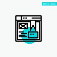 Layout Web Design Website turquoise highlight circle point Vector icon