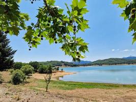 Beautiful landscape around Lake Plastira as seen from Lampero beach, in Karditsa, Greece photo