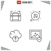 4 Icons Line Style Grid Based Creative Outline Symbols for Website Design Simple Line Icon Signs Isolated on White Background 4 Icon Set Creative Black Icon vector background