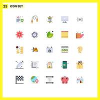 Mobile Interface Flat Color Set of 25 Pictograms of basic imac decoration device computer Editable Vector Design Elements