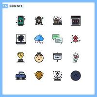 16 Creative Icons Modern Signs and Symbols of computer web asset template browser Editable Creative Vector Design Elements