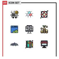 9 Creative Icons Modern Signs and Symbols of computer share lifesaver data sharing gallery Editable Vector Design Elements