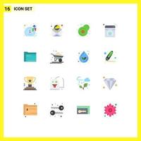 Editable Vector Line Pack of 16 Simple Flat Colors of computer folder egg wifi machine Editable Pack of Creative Vector Design Elements