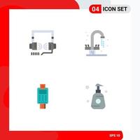 4 Thematic Vector Flat Icons and Editable Symbols of headphone business web plumbing check Editable Vector Design Elements