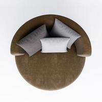 3d Furniture modern fabric round single sofa isolated on a white background photo