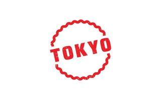 tokio, japón, sello de goma, con, grunge, estilo, blanco, plano de fondo vector