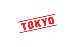 tokio, japón, sello de goma, con, grunge, estilo, blanco, plano de fondo vector