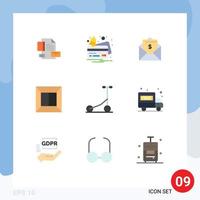 9 Creative Icons Modern Signs and Symbols of sport scan payment production mail Editable Vector Design Elements