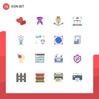 Set of 16 Modern UI Icons Symbols Signs for development task drawing project team Editable Pack of Creative Vector Design Elements