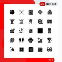 Modern Set of 25 Solid Glyphs and symbols such as contract waffle ready sweet fast Editable Vector Design Elements