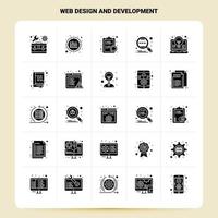 Solid 25 Web Design And Development Icon set Vector Glyph Style Design Black Icons Set Web and Mobile Business ideas design Vector Illustration