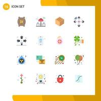 16 iconos creativos, signos y símbolos modernos de problema, signo de borde de usuario, Internet de las cosas, paquete editable de elementos creativos de diseño de vectores. vector