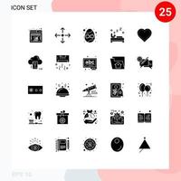 25 Creative Icons Modern Signs and Symbols of like heart easter cleaning bedroom Editable Vector Design Elements