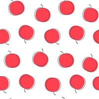 Seamless red apple pattern vector illustration