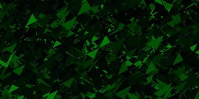 Dark green vector background with triangles.
