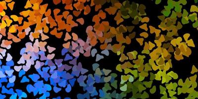 Dark blue, yellow vector background with random forms.