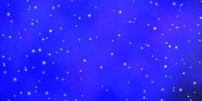 Dark BLUE vector template with neon stars.