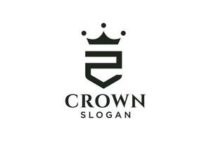 vintage crown logo and letter Z symbol. Modern luxury brand element sign. Vector illustration.