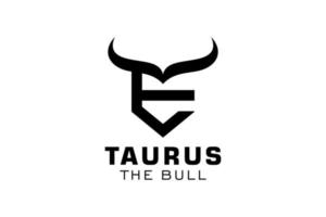 Letter E logo, Bull logo,head bull logo, monogram Logo Design Template Element vector