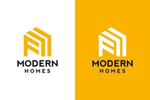 Logo design of F in vector for construction, home, real estate, building, property. Minimal awesome trendy professional logo design template on double background.