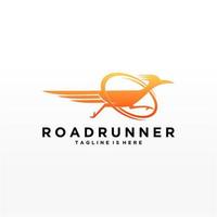 Roadrunner bird abstract minimal simple geometric logo design icon template silhouette isolated with white background vector