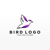 plantilla de vector de diseño de logotipo de pájaro abstracto. icono de símbolo de concepto de tecnología empresarial de logotipo de paloma creativa.