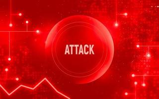 Cyberattack warning. Internet network at risk. photo