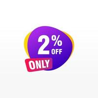 2 discount, Sales Vector badges for Labels, , Stickers, Banners, Tags, Web Stickers, New offer. Discount origami sign banner