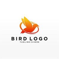 plantilla de vector de diseño de logotipo de pájaro abstracto. icono de símbolo de concepto de tecnología empresarial de logotipo de paloma creativa.