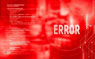 Error sign. Serious problems with the protection of cyberspace. photo