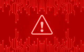 Exclamation mark. Internet threat related to hacker attacks. photo