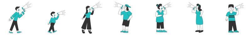 People character with megaphone. Character design. vector