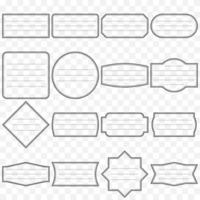 etiquetas de línea geométricas, etiqueta de cuaderno, marco para mensaje, etiquetas de línea. vector