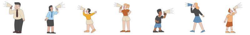 People character with megaphone. Character design. vector