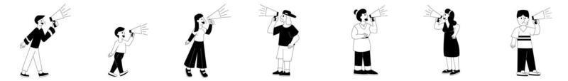 People character with megaphone. Character design. vector