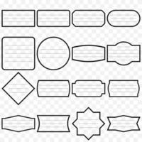 etiquetas de línea geométricas, etiqueta de cuaderno, marco para mensaje, etiquetas de línea. vector