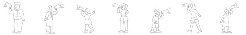 People character with megaphone. Character design. vector