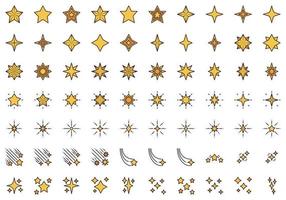 Star filled outline icon set. Star icon. vector