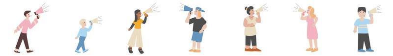 People character with megaphone. Character design. vector