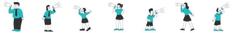 People character with megaphone. Character design. vector