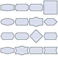 etiquetas geométricas, etiqueta de cuaderno, marco para mensaje, etiquetas de línea. vector