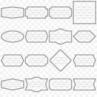 Line labels geometric, Notebook label, Frame for message, Line labels. vector
