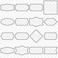 etiquetas de línea geométricas, etiqueta de cuaderno, marco para mensaje, etiquetas de línea. vector