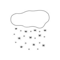 Cloud from which it snows. Vector doodle